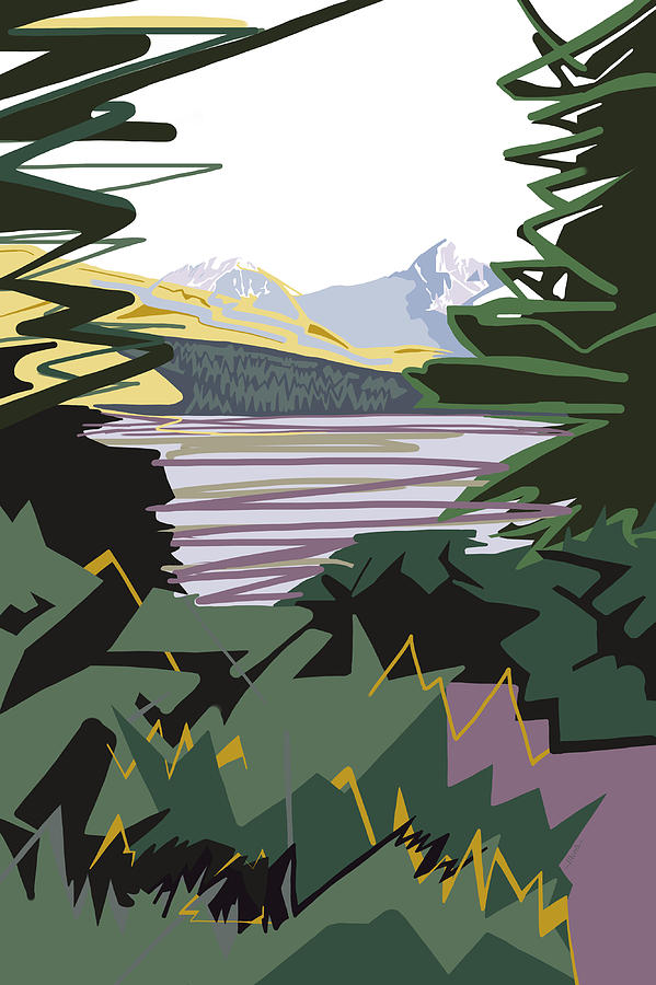 Mountain Painting - Stanley Lake by Illona Battaglia Aguayo