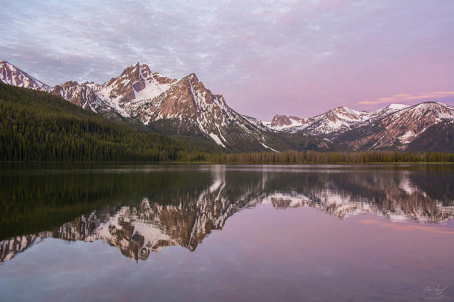 Stanley Lake Sunrise Reflection Photograph by Aaron Spong