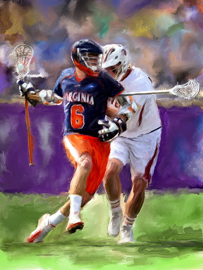 Sports Painting - Stanwick Lacrosse by Scott Melby