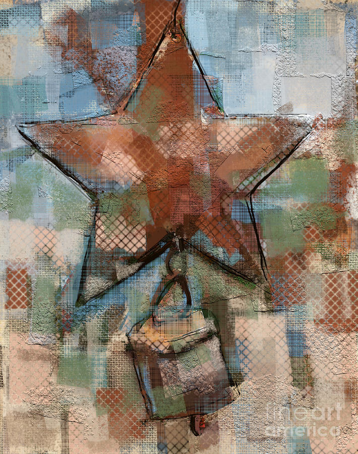 Star Bell Mixed Media by Carrie Joy Byrnes
