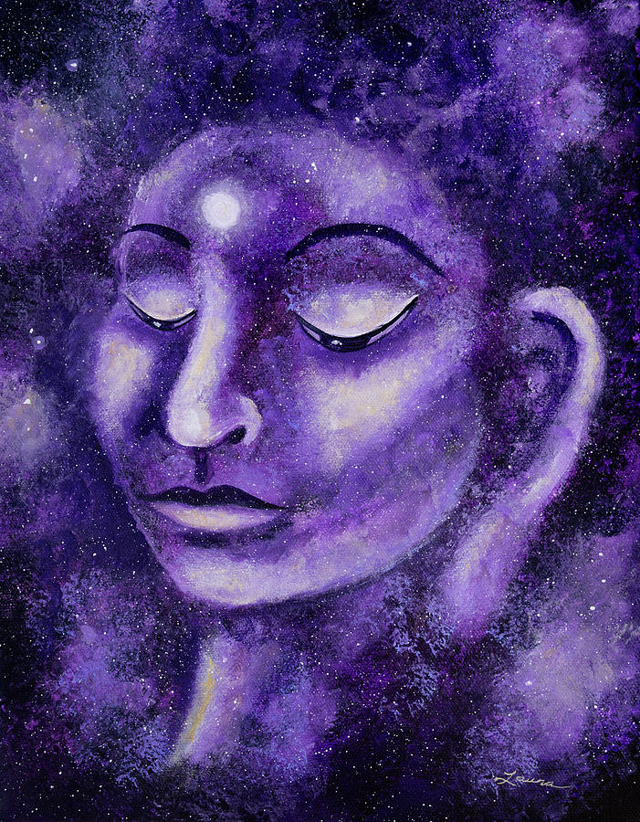 Star Buddha of Purple Patience Painting by Laura Iverson