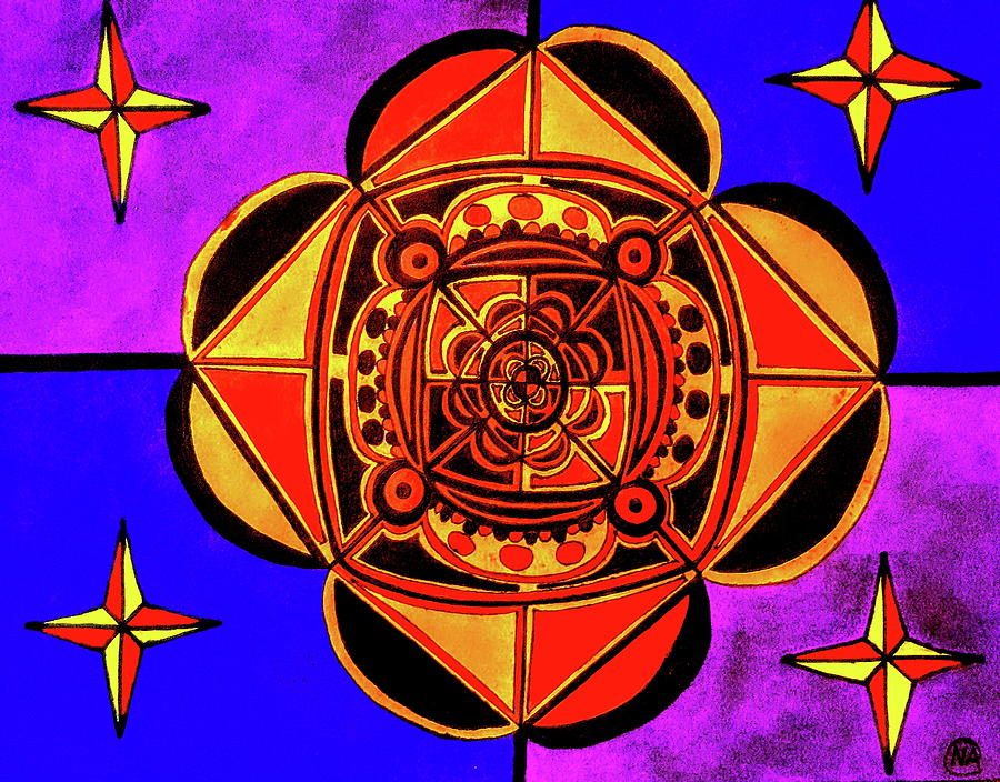 Mandala Drawing - Star Central by Neal Alicakos