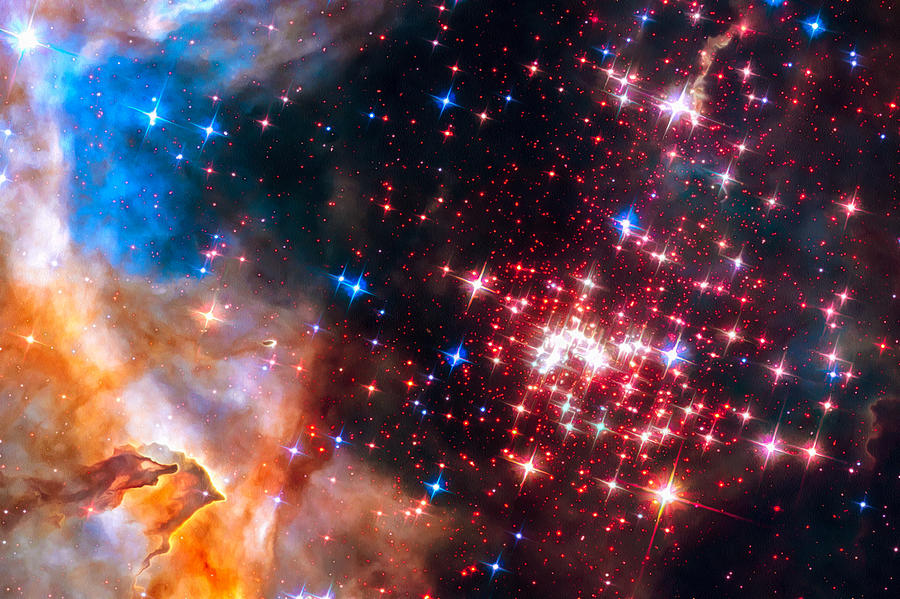 Space Photograph - Star cluster Westerlund 2 Space Image by Matthias Hauser