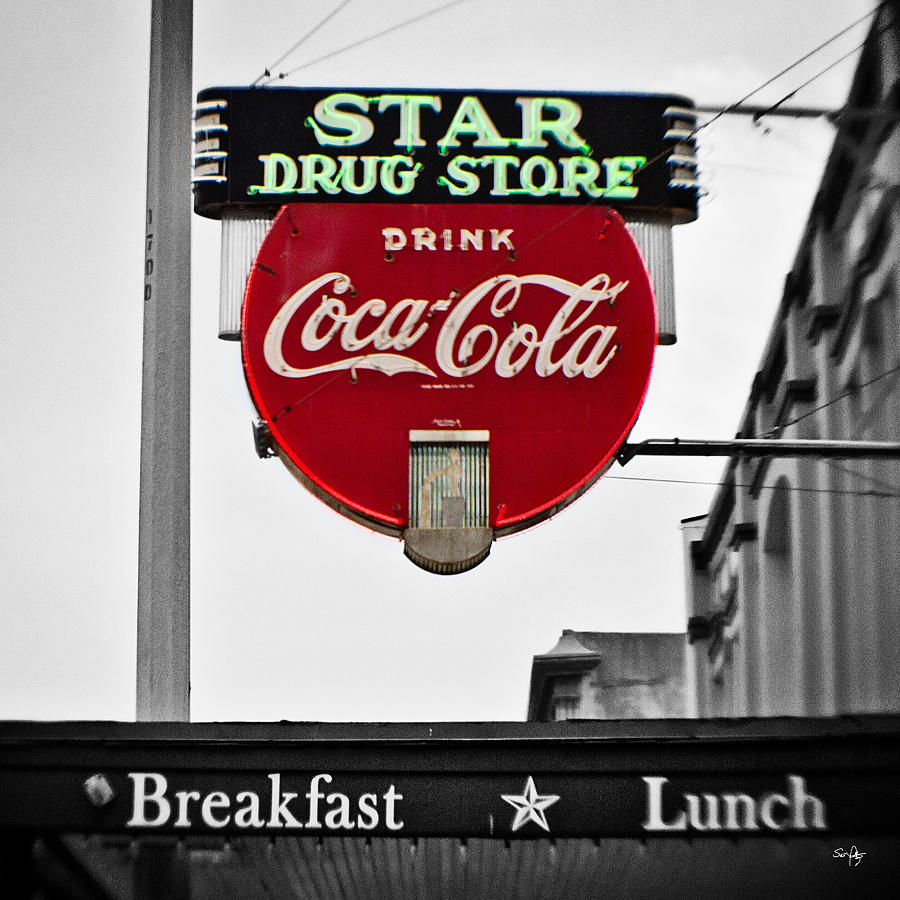 Sign Photograph - Star Drug Store by Scott Pellegrin