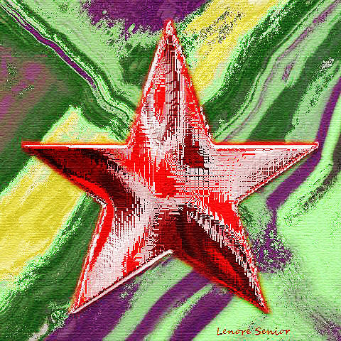 Abstract Mixed Media - Star by Lenore Senior
