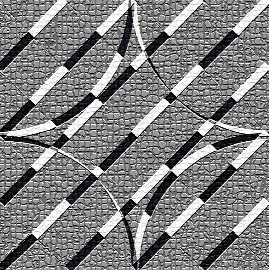 Star Linear Emboss 2 graywhiteblack Drawing by Christine McCole