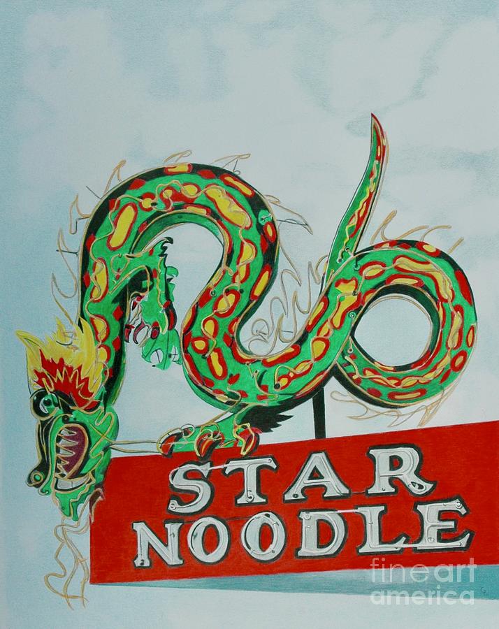 Star Noodle Drawing by Glenda Zuckerman