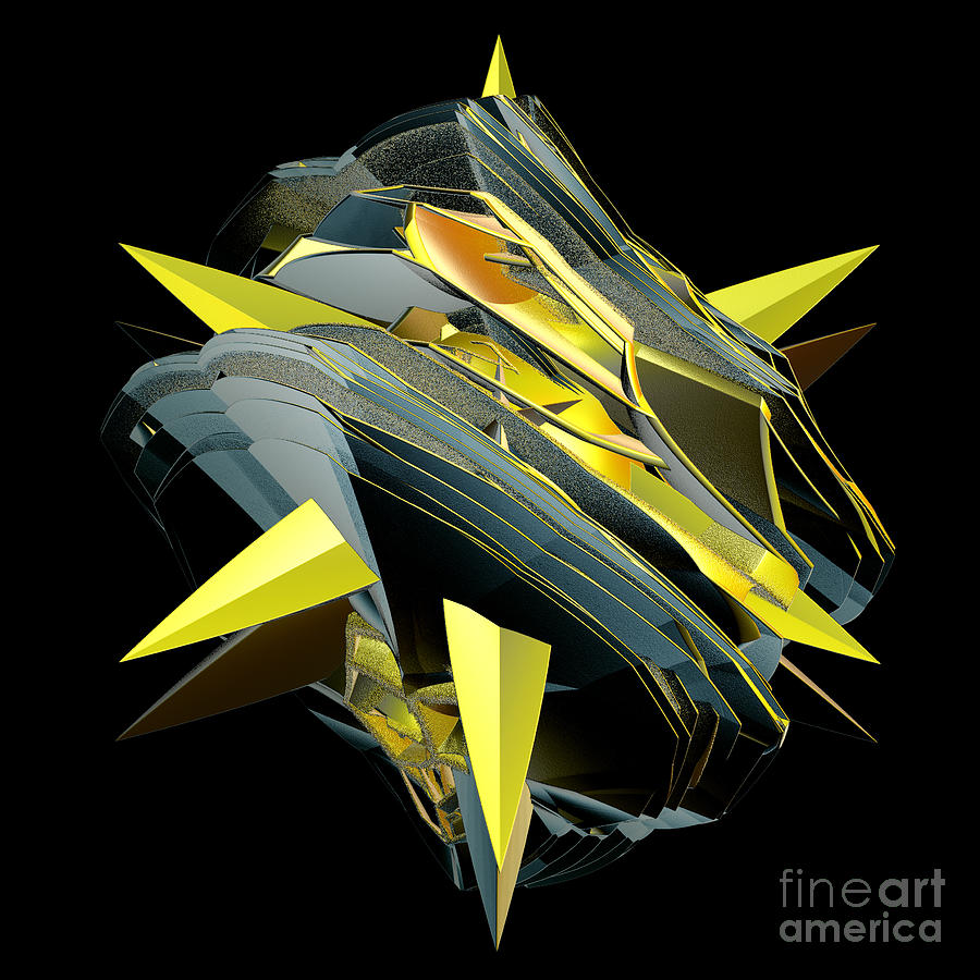 Fractal Digital Art - Star Of Yellow by Deborah Benoit