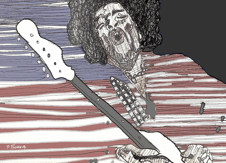 Jimi Hendrix Digital Art - Star Spangled Banner by David Fossaceca