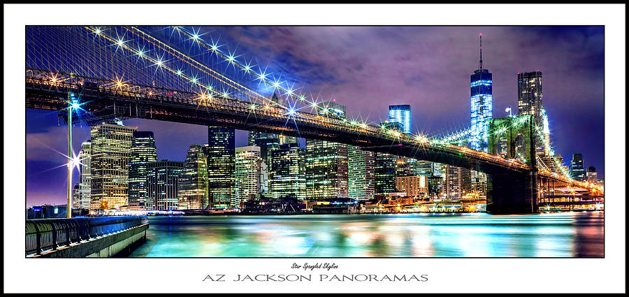 New York City Photograph - Star Spangled Skyline Poster Print by Az Jackson