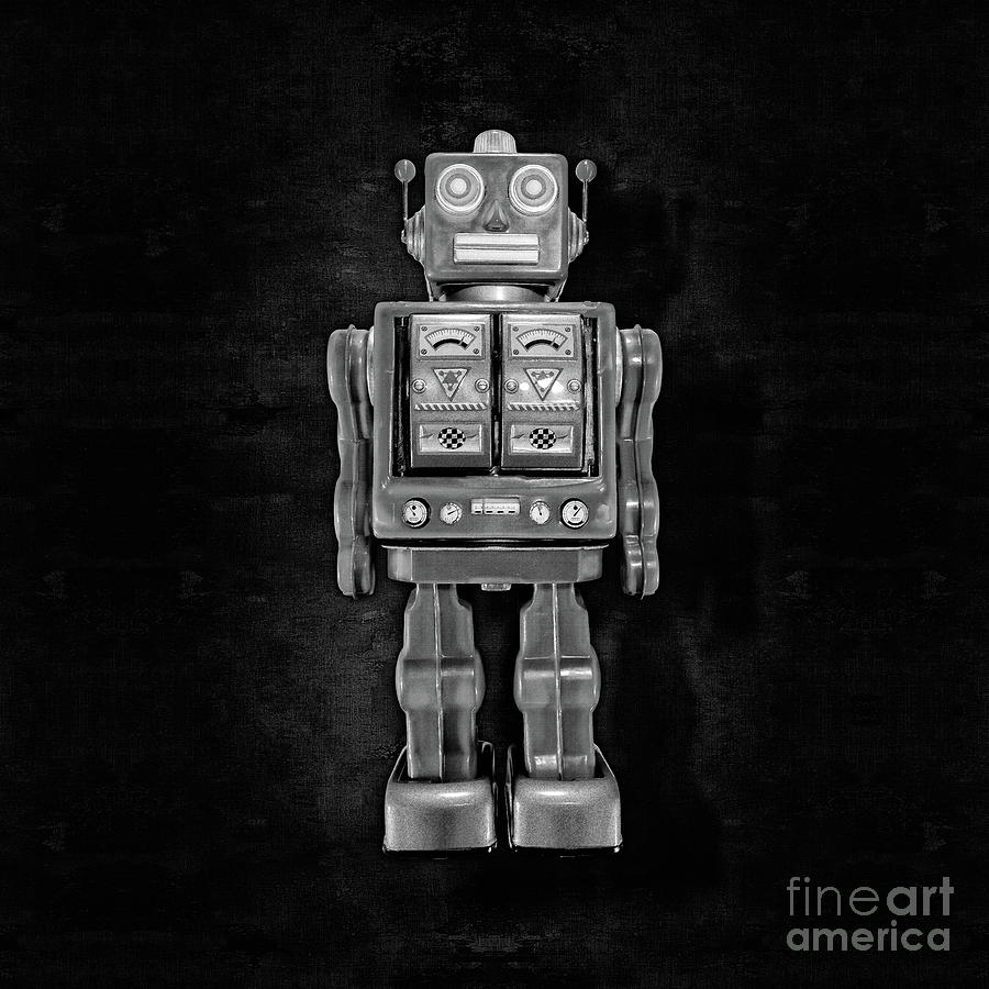 Star Strider Robot Red BW Photograph by YoPedro