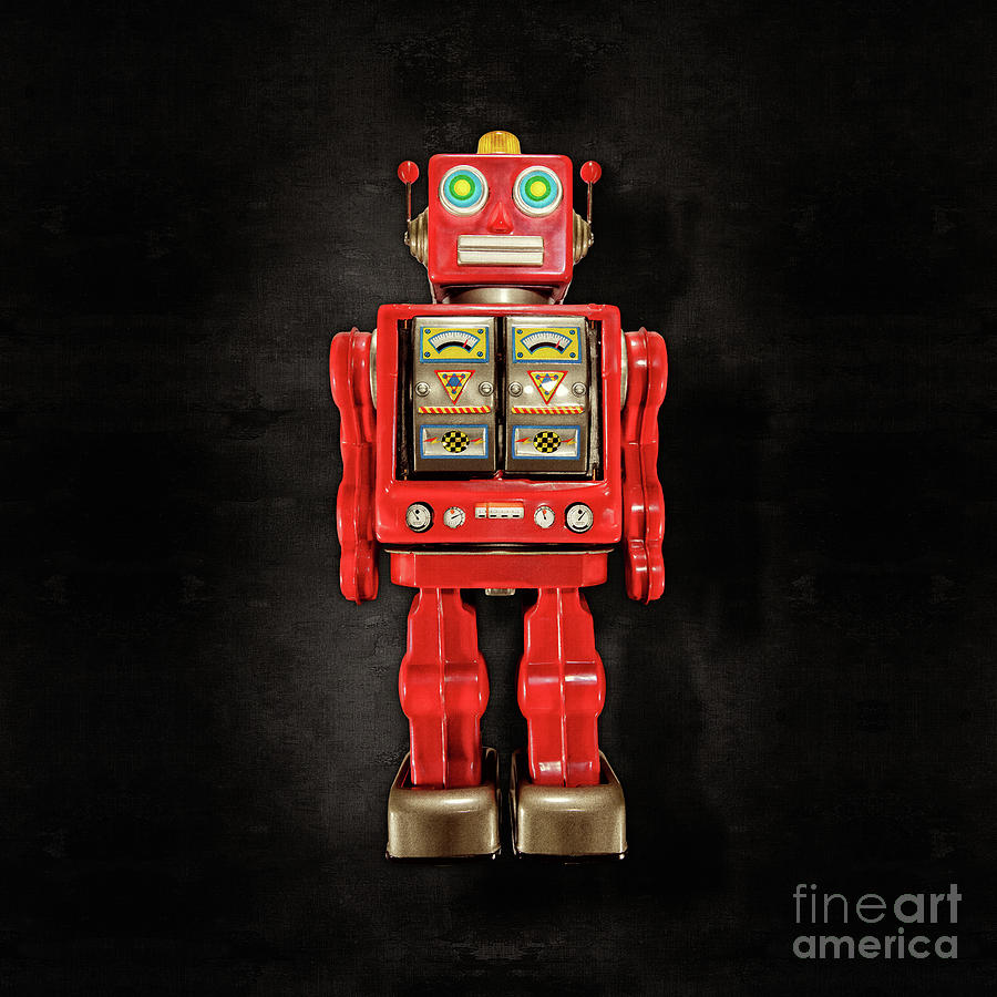 Star Strider Robot Red on Black Photograph by YoPedro