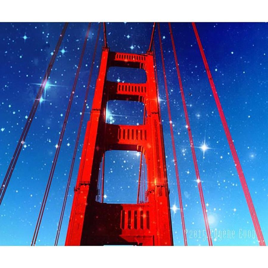 Golden Gate Bridge Photograph - Star Time At The Golden Gate Bridge by Eugene Evon