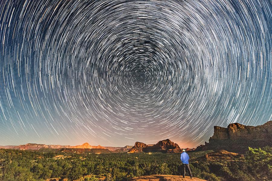 Star Trail Over Sedona, Arizona Photograph by Mati Krimerman