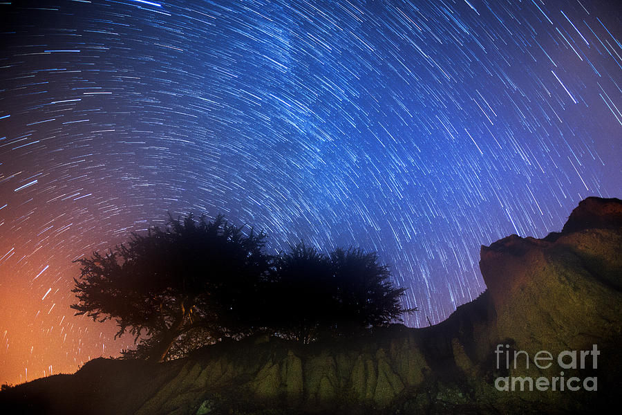 Star Trails Above Shell Beach Photograph by Mimi Ditchie