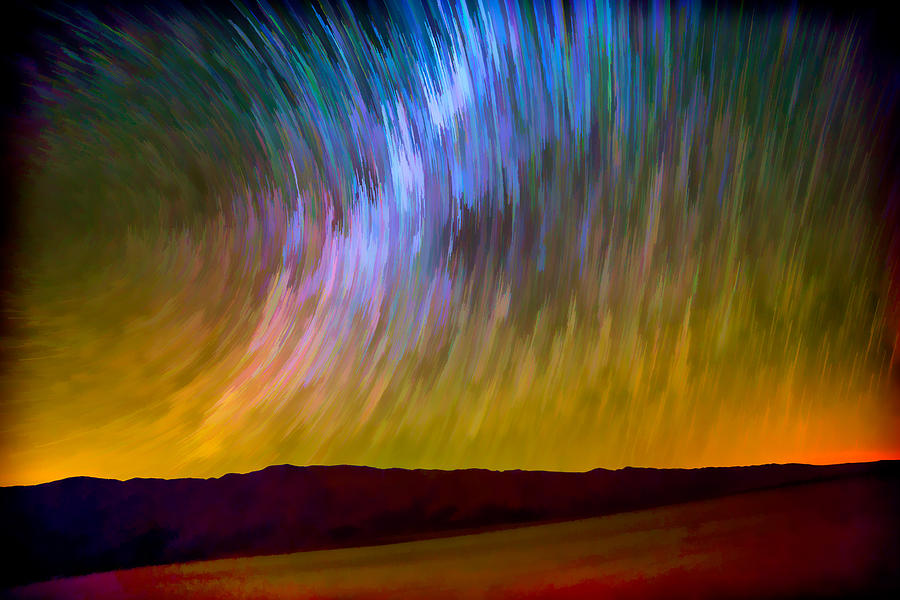 Desert Photograph - Star Trails Abstract by Peter Tellone