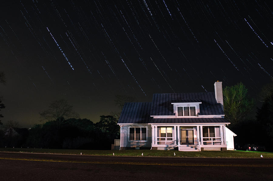 Star Trails on Gwynn Island Photograph by Sammy Snider