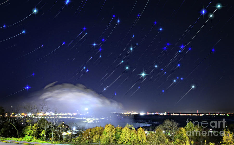 Star Trails Over Niagara River Photograph by Charline Xia
