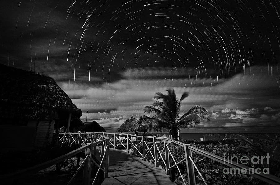 Star Trails Over Tropical Beach Photograph by Charline Xia