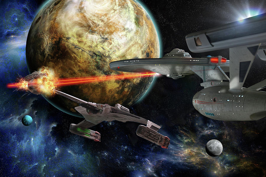 Star Trek Digital Art - Star Trek Battle by Dan Richelieu