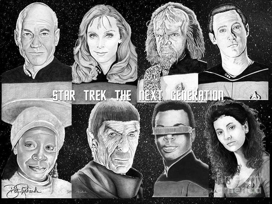 Star Trek Next Generation Drawing by Bill Richards
