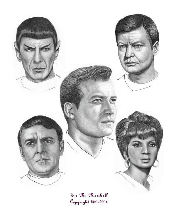 Star Trek Drawing - Star Trek O by Eve Marshall