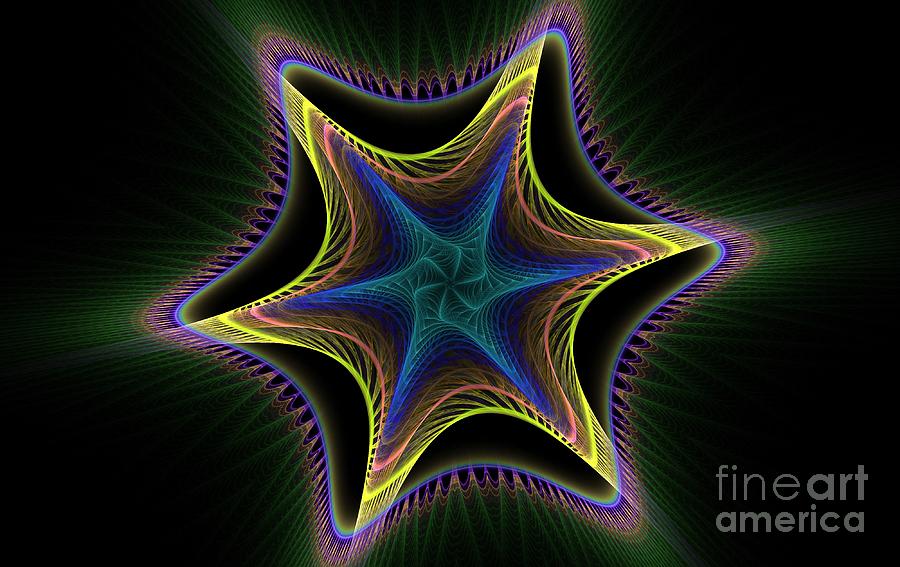 Apophysis Digital Art - Star Twist Spiral by Deborah Benoit