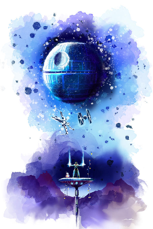 Star Wars - A New Hope Awakens Painting by Nelson Ruger