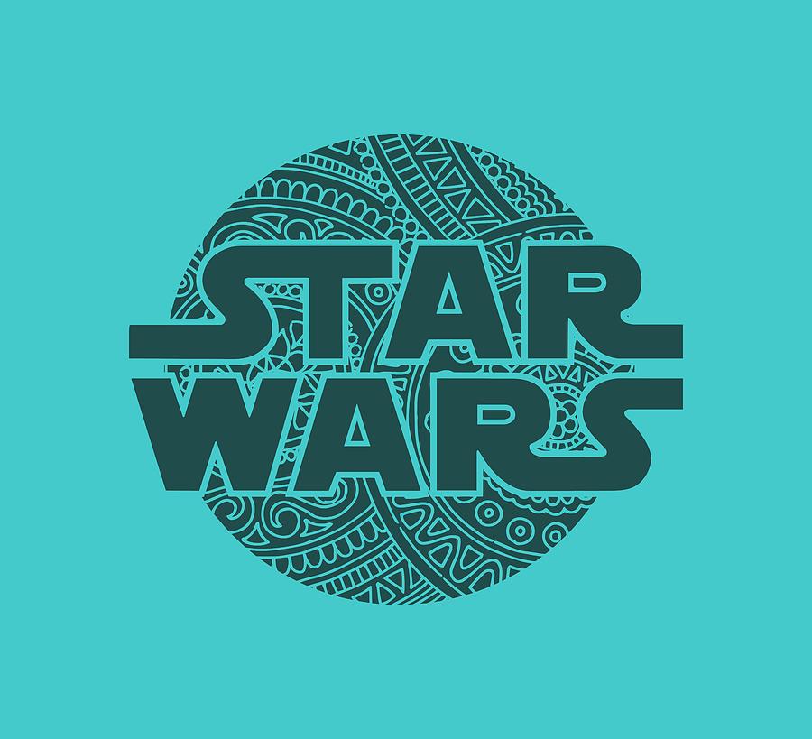 Star Wars Mixed Media - Star Wars Art - Logo - Blue 02 by Studio Grafiikka