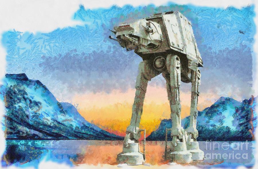 Science Fiction Photograph -  AT-AT Sunrise on Hoth by Edward Fielding