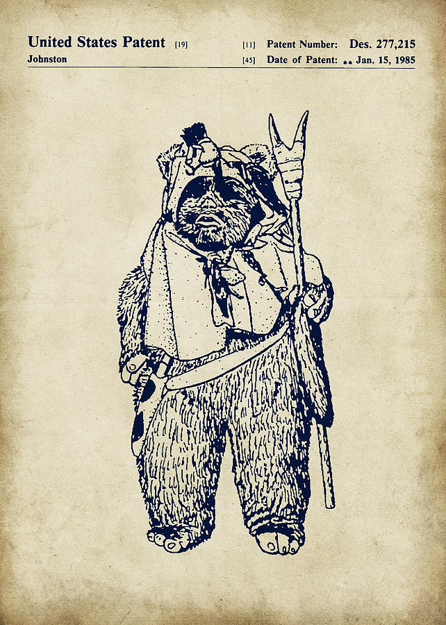 Star Wars Ewok vintage patent print Digital Art by Mihaela Pater - Fine ...