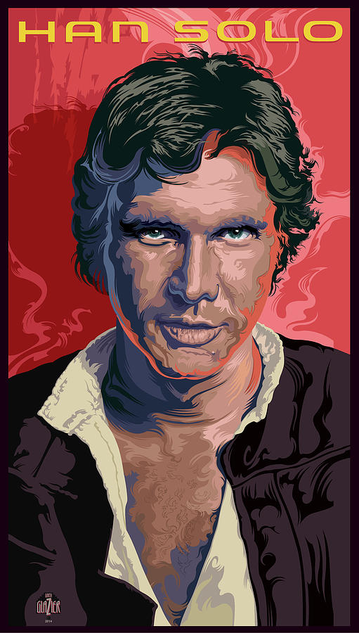 Star Wars Digital Art - Star Wars Han Solo Pop art Portrait by Garth Glazier