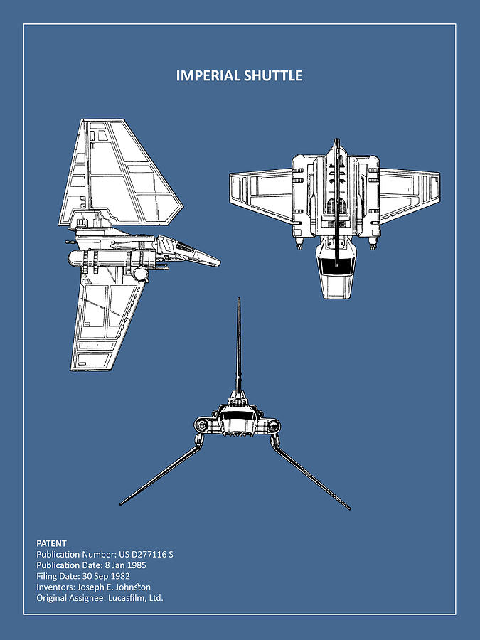 Star Wars Photograph - Star Wars - Shuttle Patent by Mark Rogan