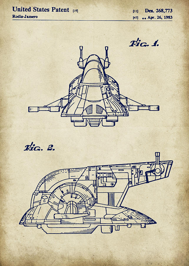 Star Wars Slave One vintage patent Digital Art by Mihaela Pater - Fine ...