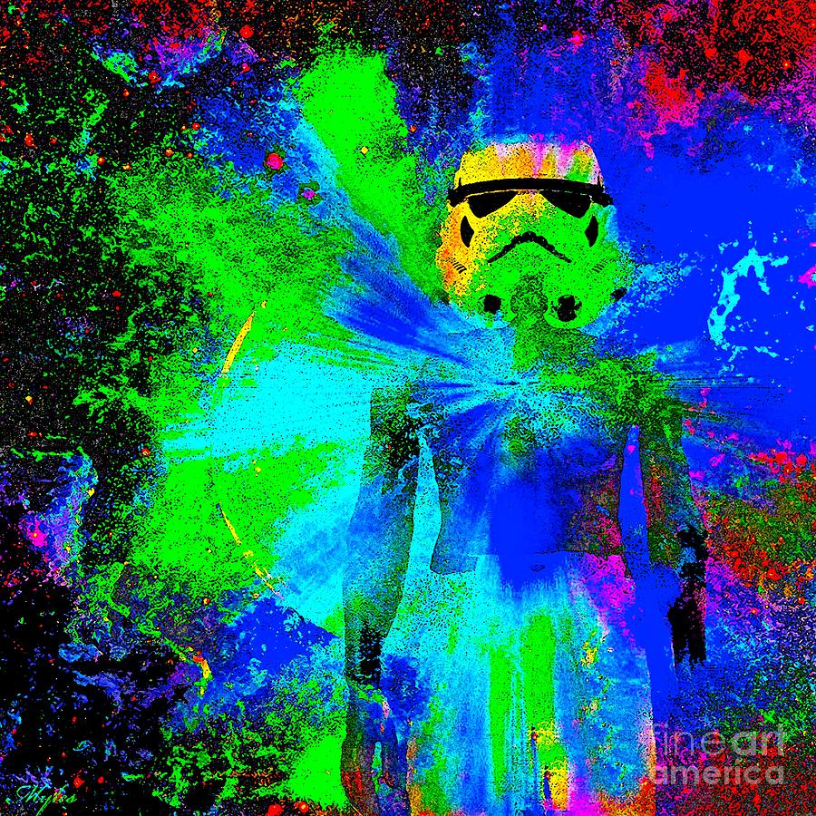 Star Wars Stormtrooper and light Painting by Saundra Myles