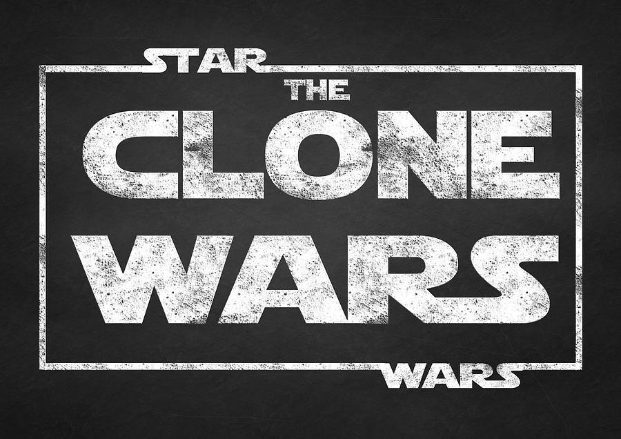 Star Wars The Clone Wars Chalkboard Typography Painting by Georgeta Blanaru