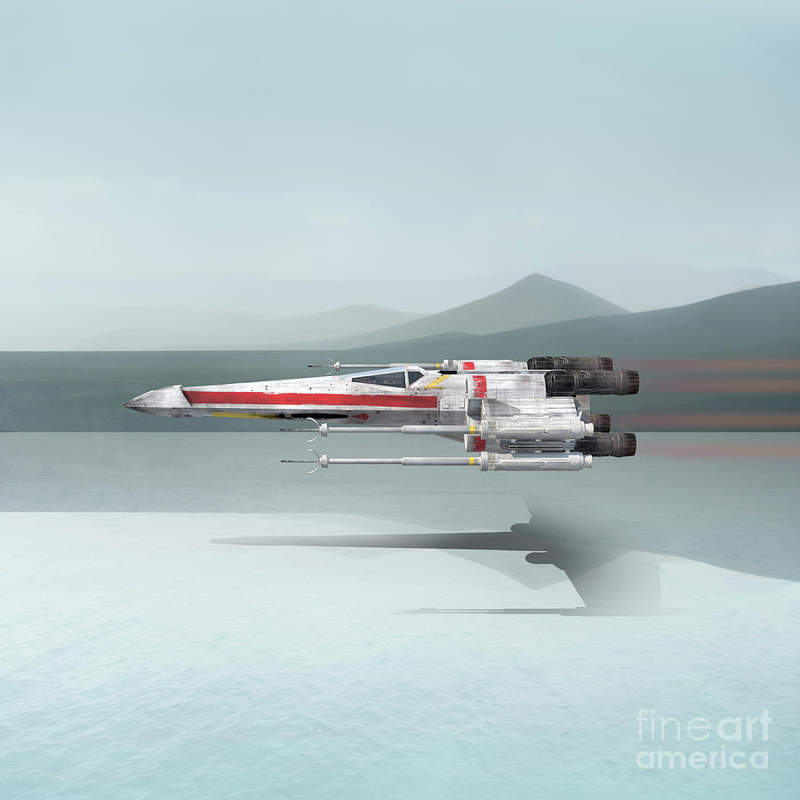 Science Fiction Digital Art - Star Wars X-Wing Fighter by Edward Fielding
