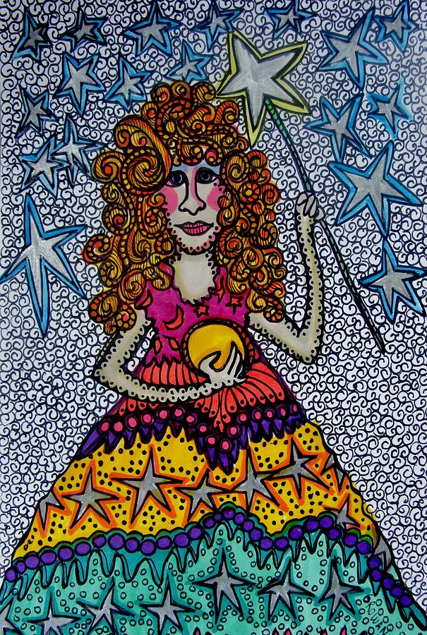 Star Wish Fairy Drawing By Gerri Rowan