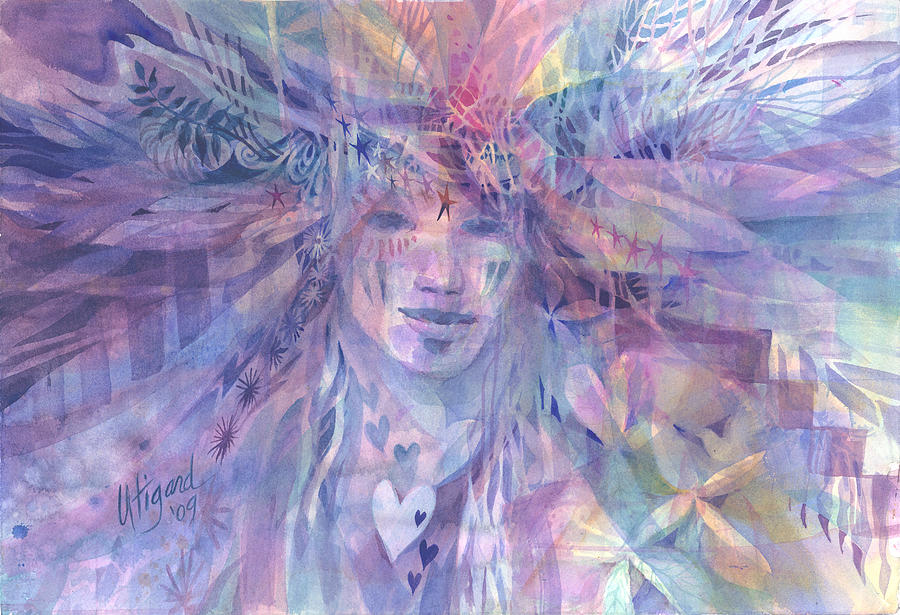 Star Woman Painting by Carolyn Utigard Thomas