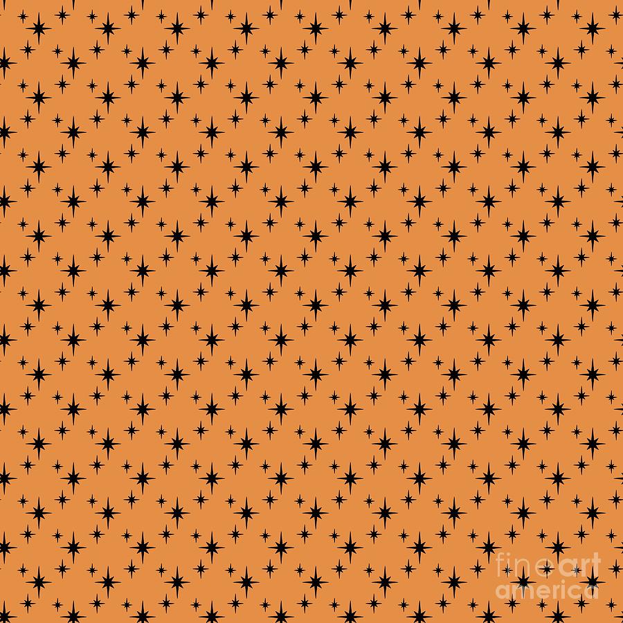 Starbursts Mini in Orange Digital Art by Donna Mibus