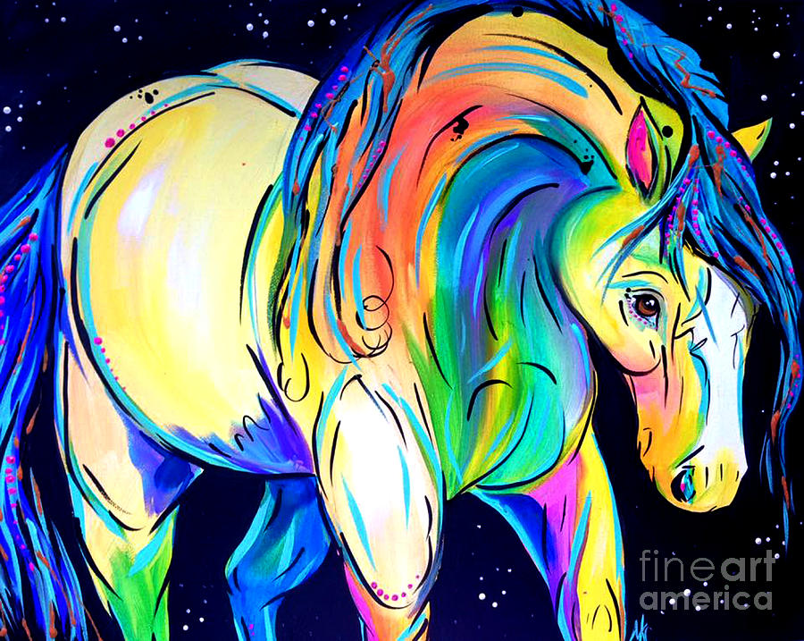 Abstract Painting - Stardust Pony by Abbi Kay