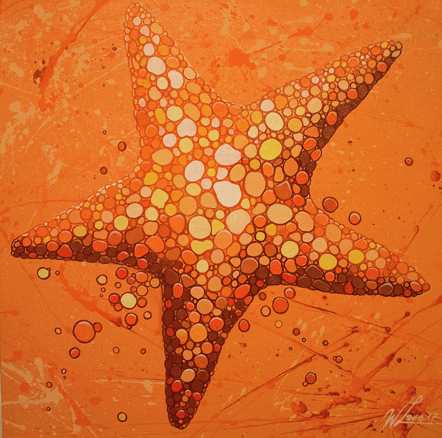 Starfish in Coral Painting by William Love