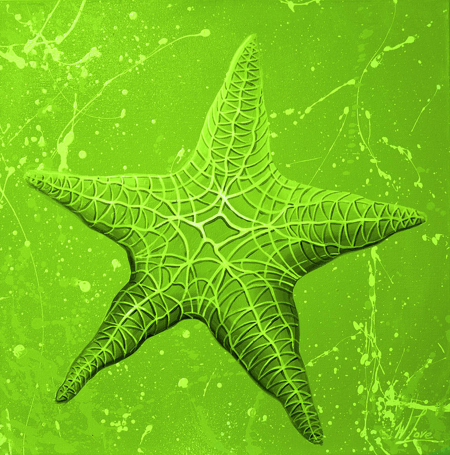 Starfish in Green Painting by William Love