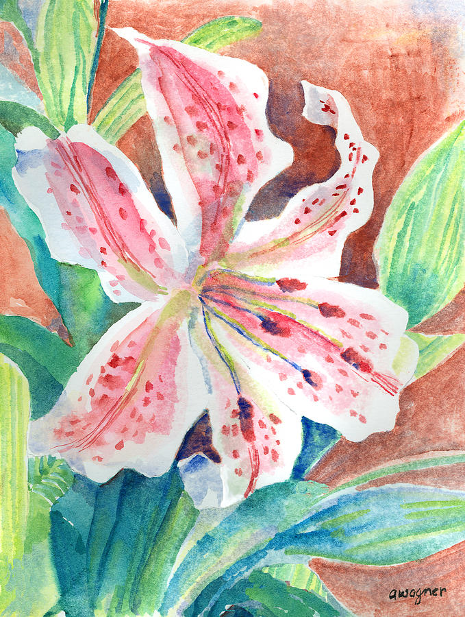 Stargazer Lily Painting by Arline Wagner