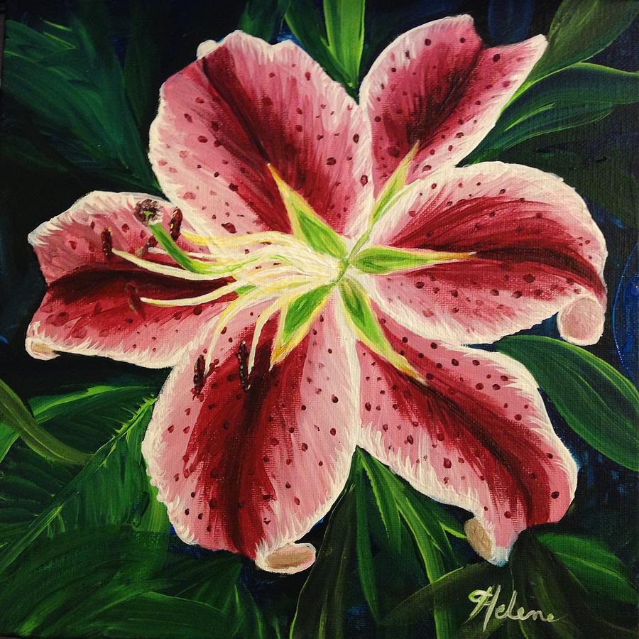 Stargazer Lily Painting By Helene Thomason - Fine Art America