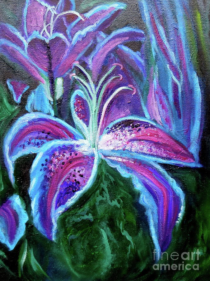 Stargazer Lily Painting by Jenny Lee