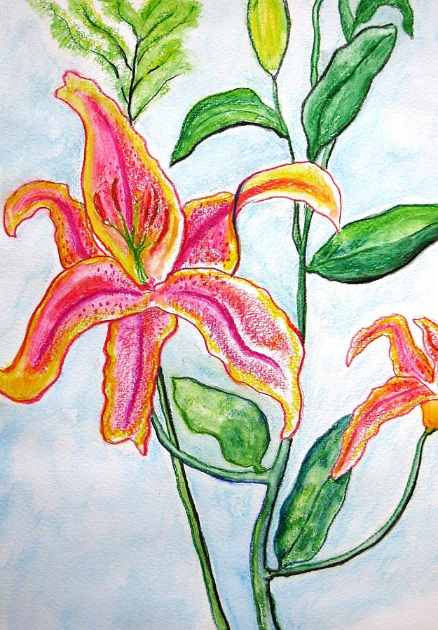 Stargazer Lily Painting By Ronald Oliver - Fine Art America