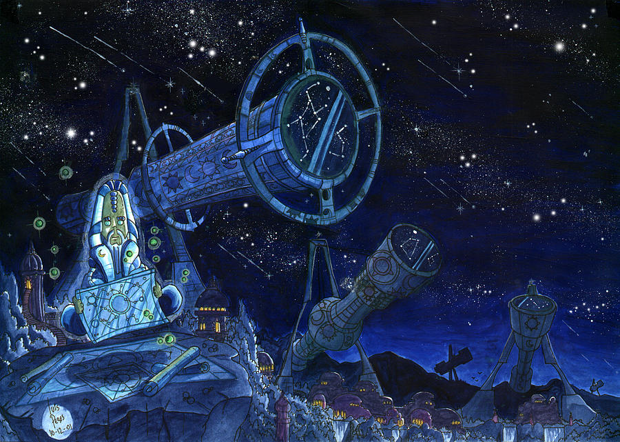 Science Fiction Painting - Stargazer by Luis Peres