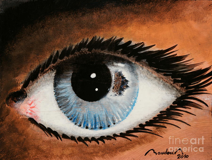 Staring At You - L Painting by Alain BAUDOUIN ABmotorART