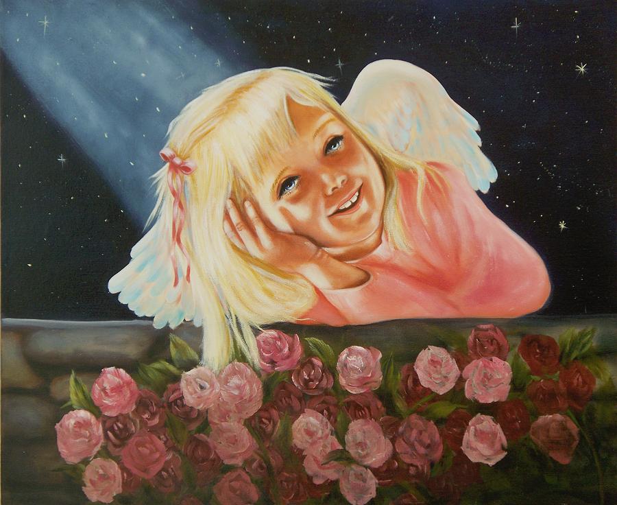 Starlight Angel Painting by Joni McPherson